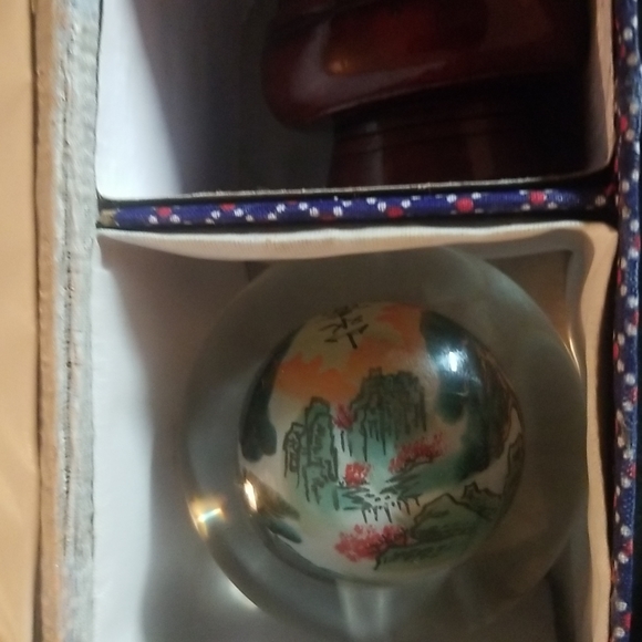 Glass Ball Art on wood stand - Picture 13 of 14